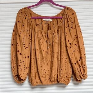 bishop + young Light Rust Eyelet Blouse